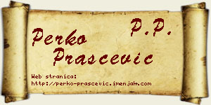 Perko Praščević vizit kartica